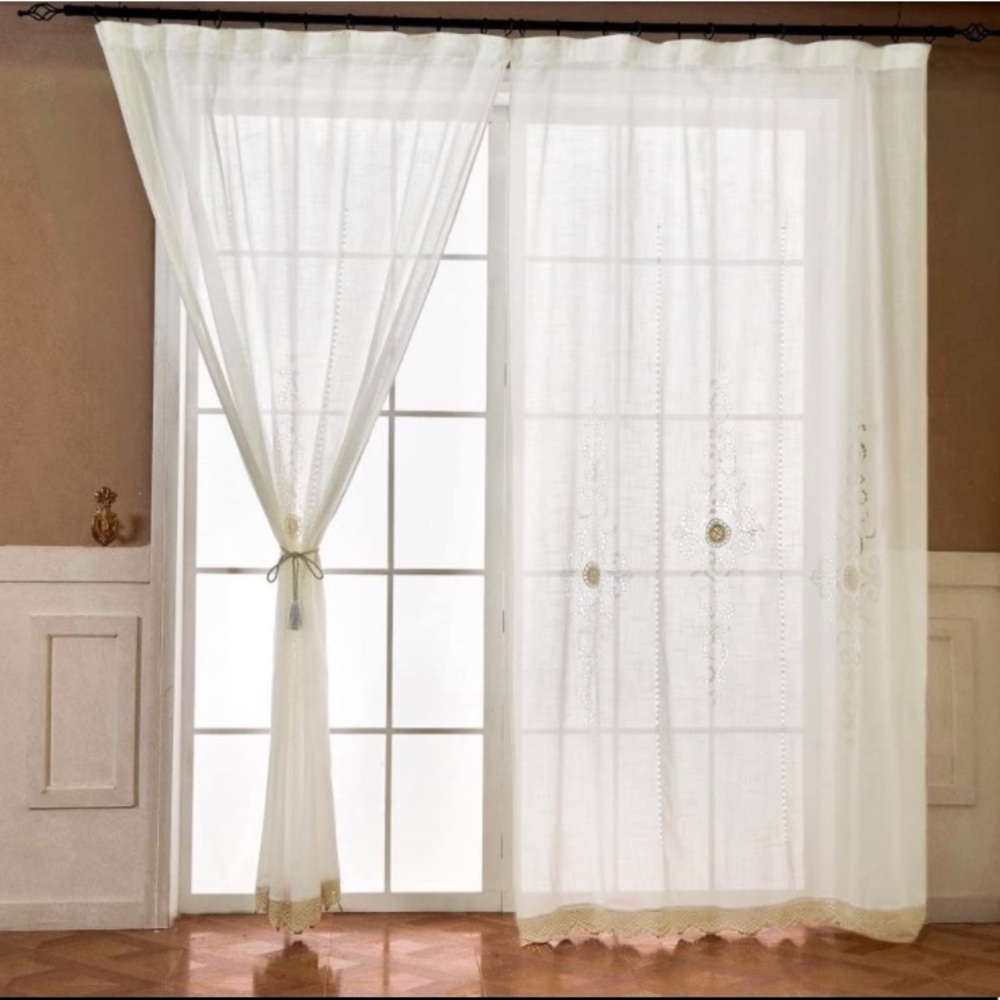 Ivory Decorative Drapery Panel